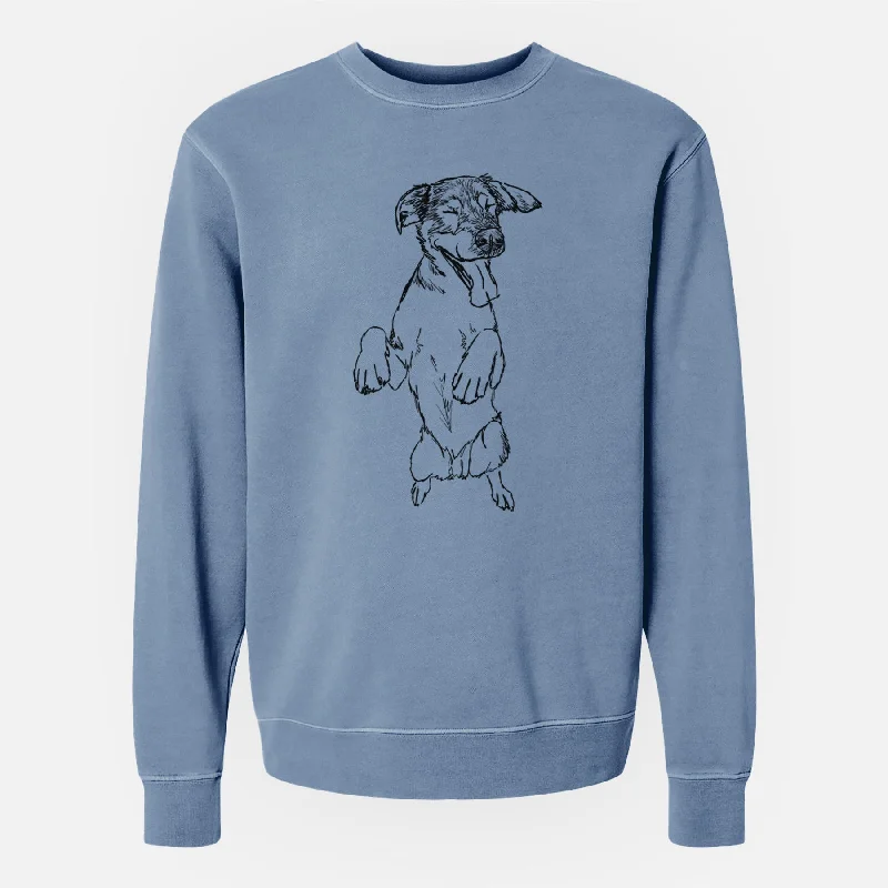 Doodled Jet the German Shepherd - Unisex Pigment Dyed Crew Sweatshirt Hoodie with Hem Frayed Vintage Worn Hoodie with Hem Frayed Vintage Worn Doodled Jet the German Shepherd - Unisex Pigment Dyed Crew Sweatshirt Hoodie with Hem Frayed Vintage Worn Hoodie with Hem Frayed Vintage Worn