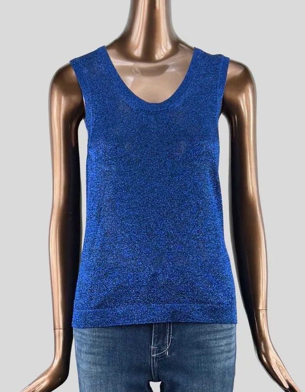 MISSONI Sleeveless Knit Top - 6 US | 42 IT Sky Blue Knit Tee