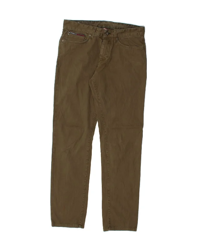 TOMMY HILFIGER Mens Slim Casual Trousers W29 L32 Khaki Cotton Trousers Polka Dot Cute Trousers Polka Dot Cute
