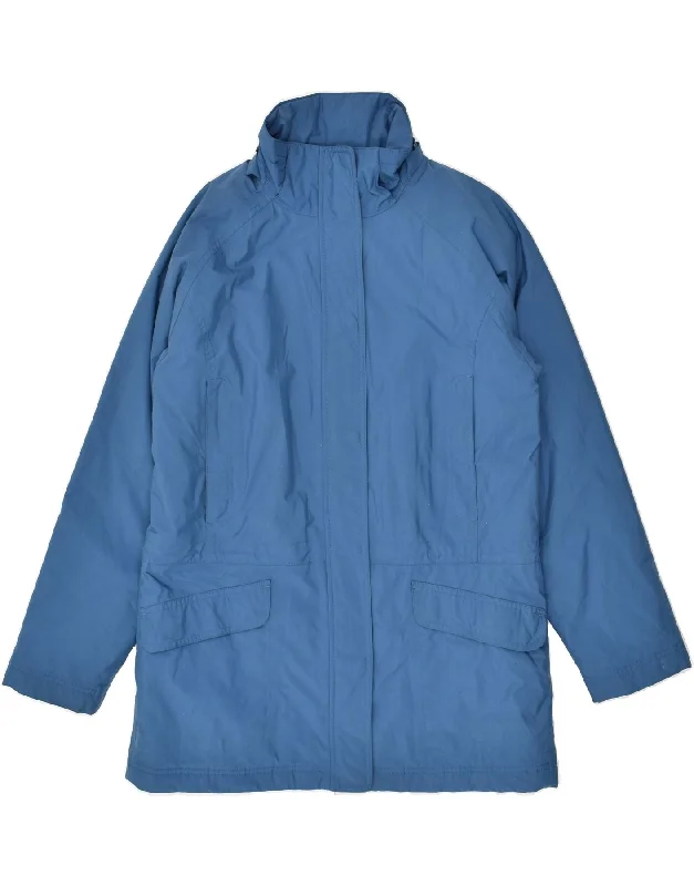 L.L.BEAN Womens Windbreaker Coat UK 14 Medium Blue Polyester Pockets Sleeves Lining