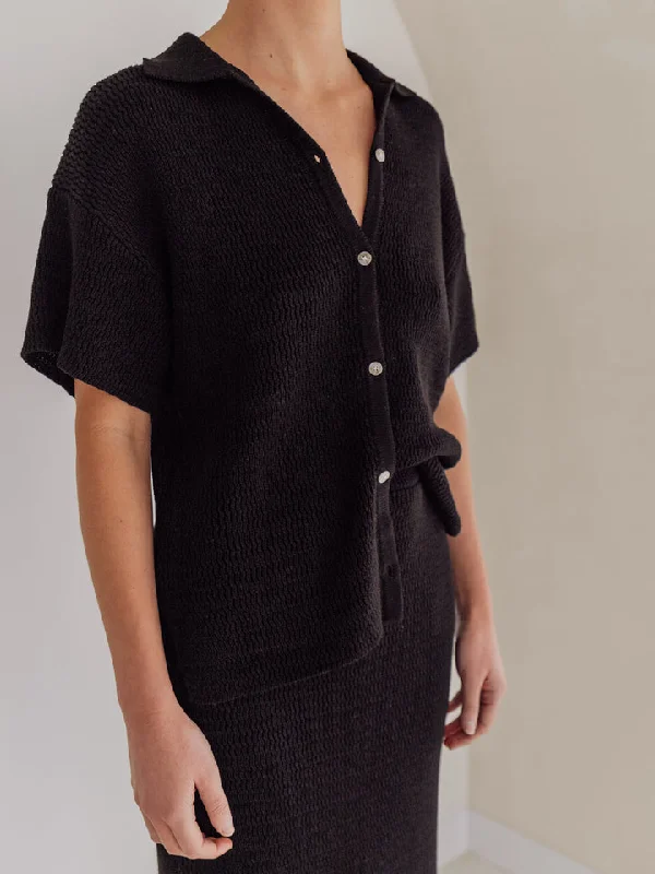 Ziggy Lou Knit Top (Women's) ONYX Spring Knit Blouse