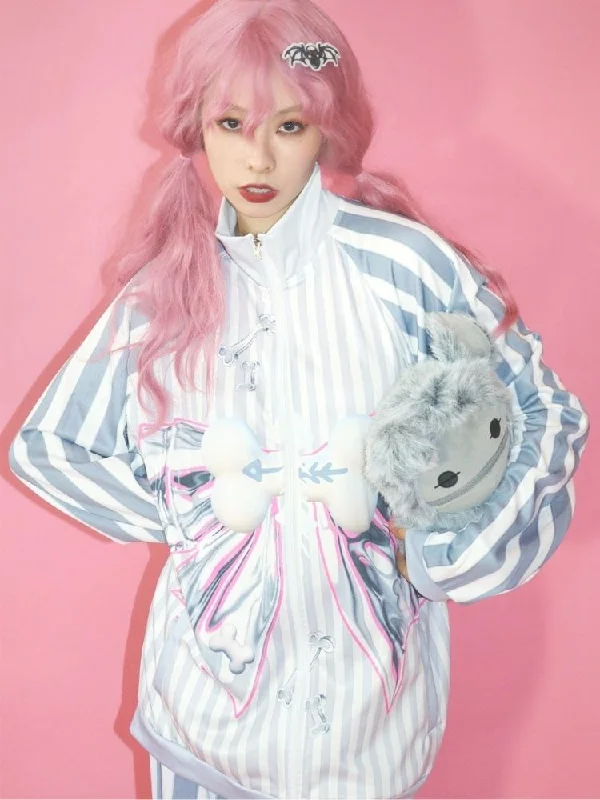 Loose college style print jacket 【s0000003671】 Zippered Front Buttoned Front Snap Front Zippered Front Buttoned Front Snap Front Loose college style print jacket 【s0000003671】 Zippered Front Buttoned Front Snap Front Zippered Front Buttoned Front Snap Front