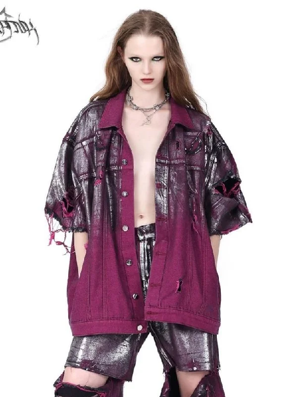 Purple ripped jeans jacket【s0000003148】 Mesh Jacket Canvas Jacket Denim Jacket Mesh Jacket Canvas Jacket Denim Jacket Purple ripped jeans jacket【s0000003148】 Mesh Jacket Canvas Jacket Denim Jacket Mesh Jacket Canvas Jacket Denim Jacket