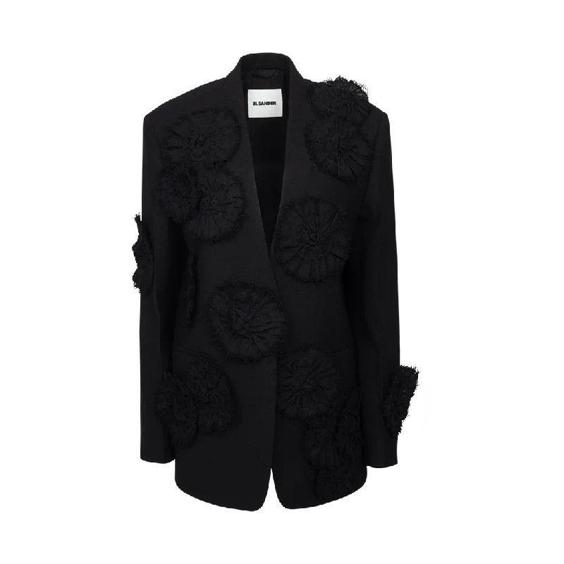 Flower-Embellished Blazer Women's High-End Blazer