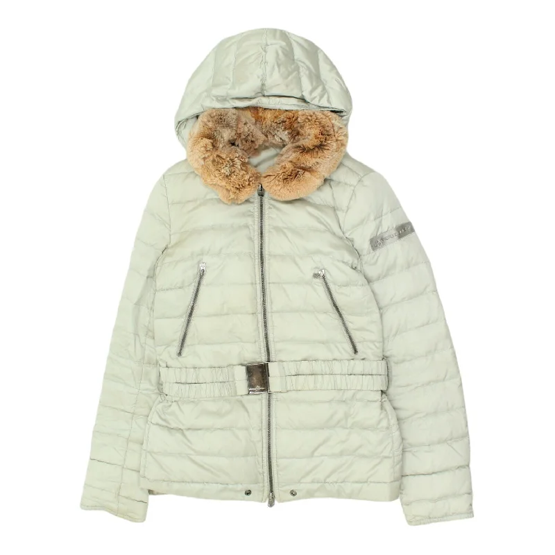 Peuterey Womens Off White Hooded Puffer Coat | Vintage Designer Padded Winter Welt Pockets Slit Pockets Flap Pockets Peuterey Womens Off White Hooded Puffer Coat | Vintage Designer Padded Winter Welt Pockets Slit Pockets Flap Pockets