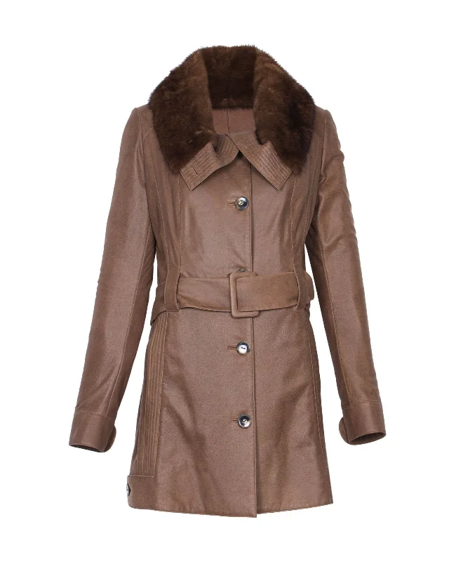 Brown Long Leather Coat Off-the-Shoulder Jacket Double-Breasted Coat Single-Breasted Coat