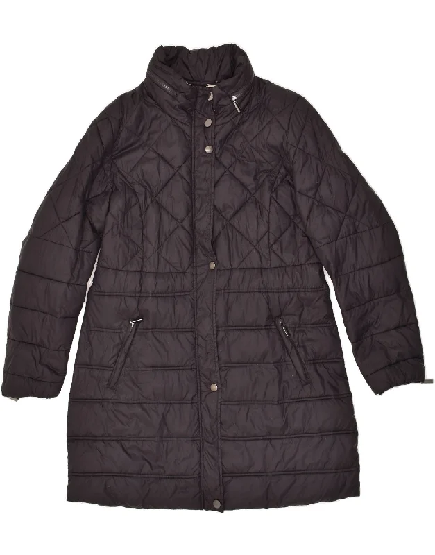 FIORELLA RUBINO Womens Hooded Padded Coat UK 14 Medium Black Polyamide Hooded Jacket Zipper Jacket Button Jacket FIORELLA RUBINO Womens Hooded Padded Coat UK 14 Medium Black Polyamide Hooded Jacket Zipper Jacket Button Jacket