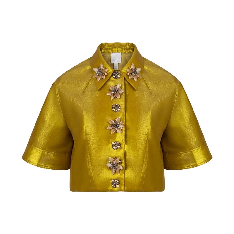 Ninel Crystal Taffeta Jacket Welt Pockets Slit Pockets Flap Pockets Welt Pockets Slit Pockets Flap Pockets