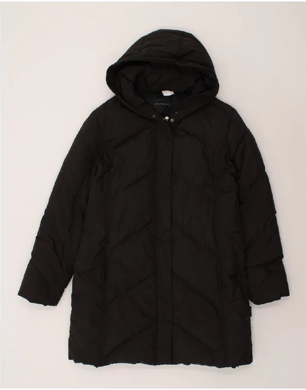 SERGIO TACCHINI Womens Hooded Padded Coat IT 48 XL Black Polyester Asymmetrical Diagonal princess