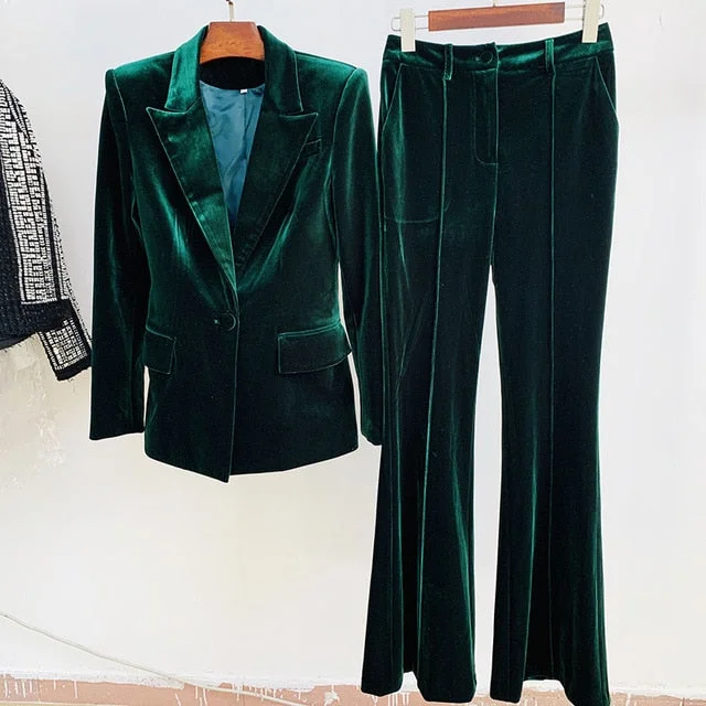 Velvet green set