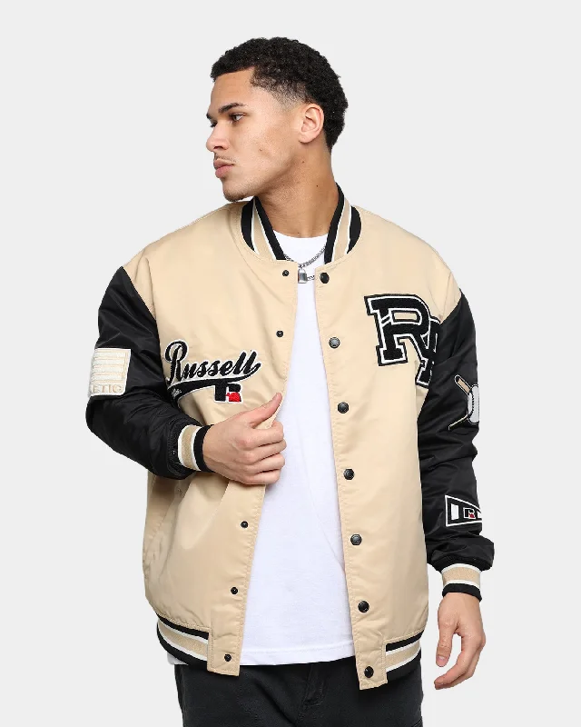 Russell Athletic Satin Varsity Badge Jacket Stone Stand-Up Collar Roll-Neck Collar Turtle Neck Stand-Up Collar Roll-Neck Collar Turtle Neck Russell Athletic Satin Varsity Badge Jacket Stone Stand-Up Collar Roll-Neck Collar Turtle Neck Stand-Up Collar Roll-Neck Collar Turtle Neck