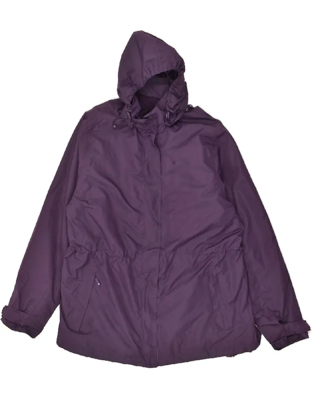 MOUNTAIN WAREHOUSE Womens Hooded Windbreaker Coat UK 18 XL Purple Peter Pan Collar Cowl Neck Turtleneck MOUNTAIN WAREHOUSE Womens Hooded Windbreaker Coat UK 18 XL Purple Peter Pan Collar Cowl Neck Turtleneck