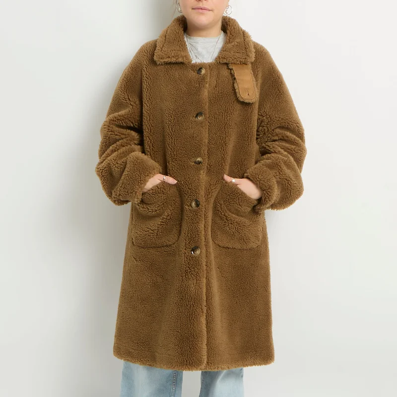 Teddy Bear Fluff Trench Coat - UK 12 Bomber Jacket Denim Jacket Leather Jacket