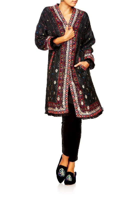 LONG COAT WITH SPLITS SONGS ON THE LAWN Cape Coat Herringbone Coat Tweed Coat