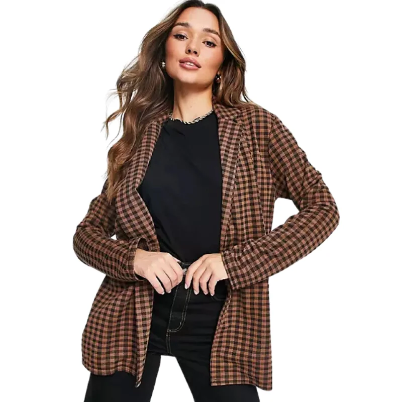 ASOS - Jersey slouchy suit blazer Women's Plaid Suit