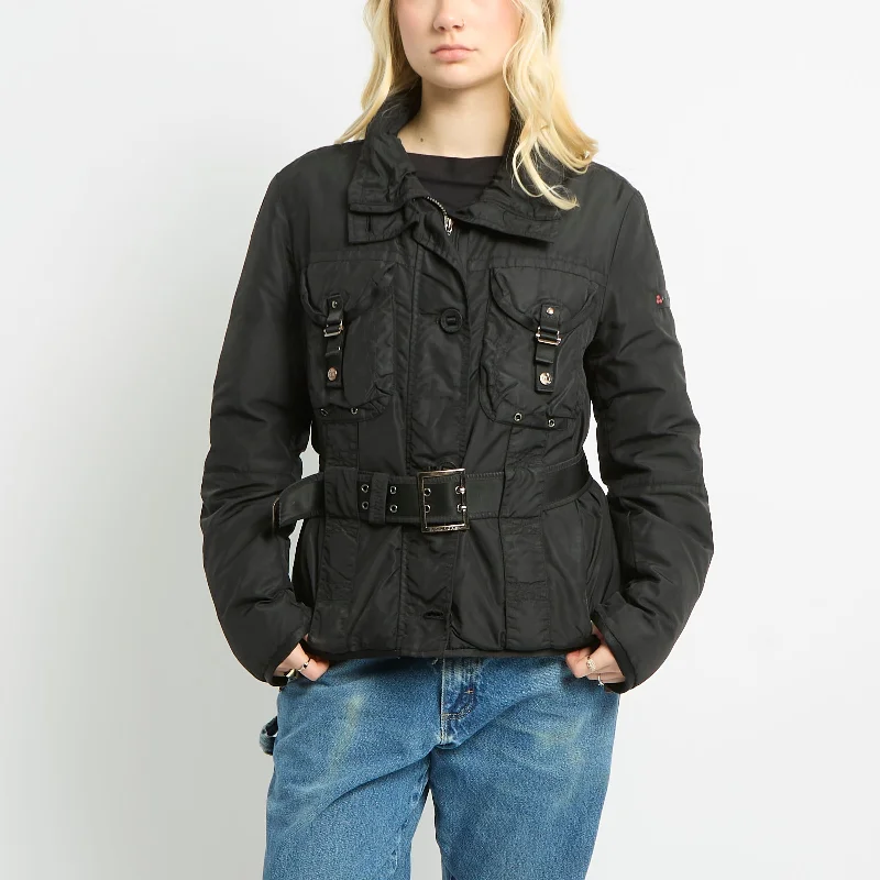 Goose Down Belted Puffer Coat With Pocket Detailing - UK 12 Off-the-Shoulder Jacket Double-Breasted Coat Single-Breasted Coat Goose Down Belted Puffer Coat With Pocket Detailing - UK 12 Off-the-Shoulder Jacket Double-Breasted Coat Single-Breasted Coat