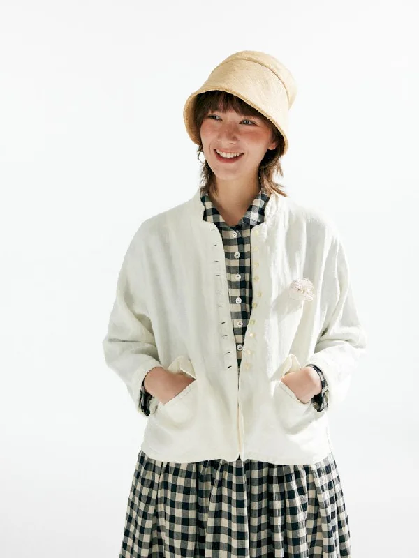 Linen texture short blazer【s0000007629】 Women's Trendy Jacket