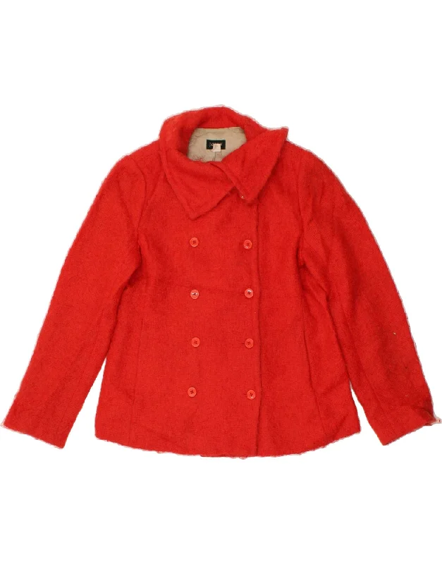 J. CREW Womens Pea Coat UK 14 Medium Red Mohair Blouse Shirt Tunic