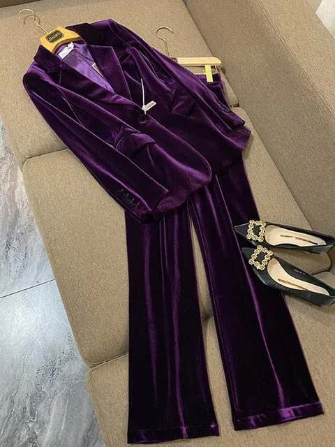 Velvet purple set