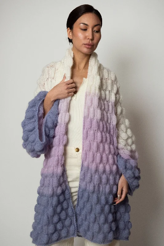 Mini Emma Lace Coat Asymmetrical Collar Hooded Zippered