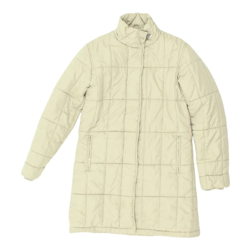 Fay Womens Beige Mid Length Quilted Coat | Vintage High End Designer Padded VTG Trench Raincoat Windbreaker Fay Womens Beige Mid Length Quilted Coat | Vintage High End Designer Padded VTG Trench Raincoat Windbreaker