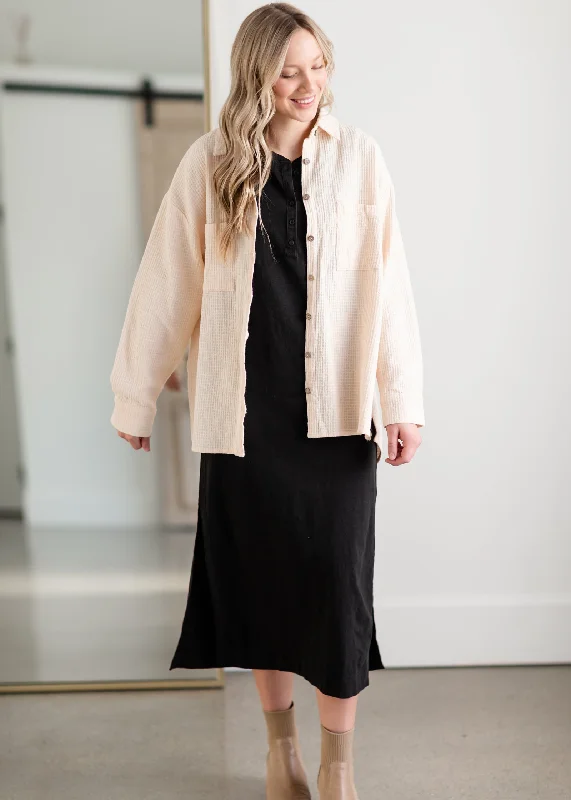 Button Up Waffle Print Long Sleeve Jacket - FINAL SALE Welt Pockets Slit Pockets Flap Pockets Welt Pockets Slit Pockets Flap Pockets Button Up Waffle Print Long Sleeve Jacket - FINAL SALE Welt Pockets Slit Pockets Flap Pockets Welt Pockets Slit Pockets Flap Pockets