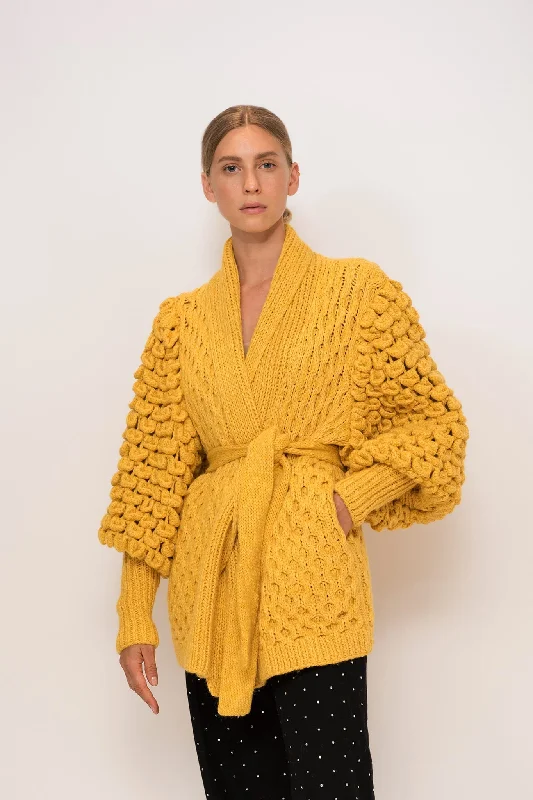 Mini Eva Cashmere Coat Tie-Waist Belted Drawstring