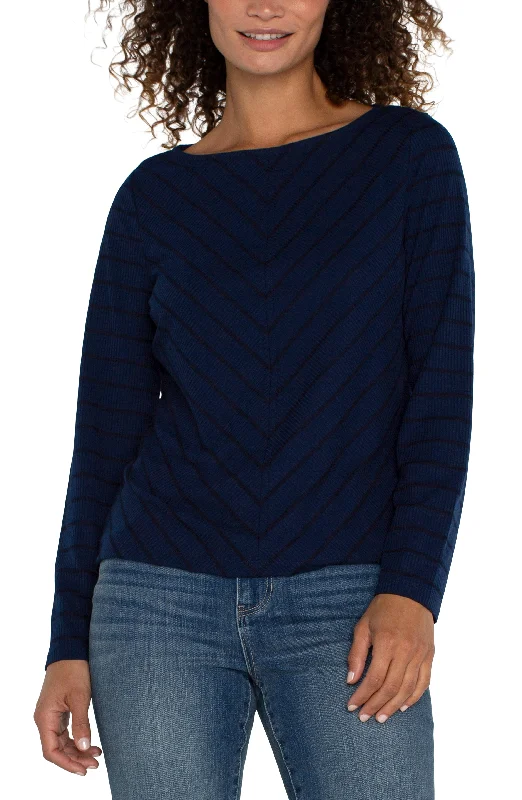 LONG SLEEVE MITER KNIT TOP Mustard Yellow Knit Tee