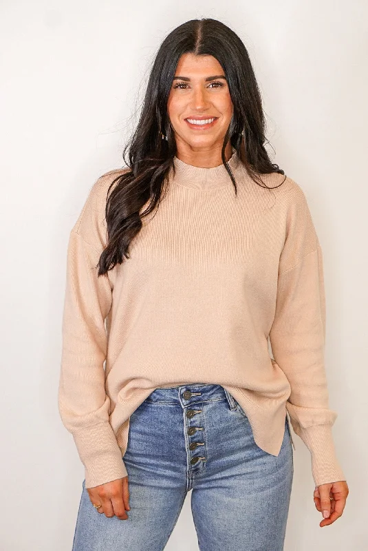 Winter Wishes Natural Knit Top Geometric Knit Tee