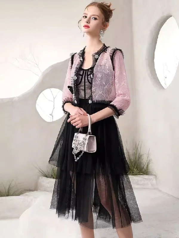 Black Pink Clashing Jacket Niche Design Halter Dresses【s0000006821】 Embroidered Jacket Appliqued Jacket Beaded Jacket Embroidered Jacket Appliqued Jacket Beaded Jacket Black Pink Clashing Jacket Niche Design Halter Dresses【s0000006821】 Embroidered Jacket Appliqued Jacket Beaded Jacket Embroidered Jacket Appliqued Jacket Beaded Jacket