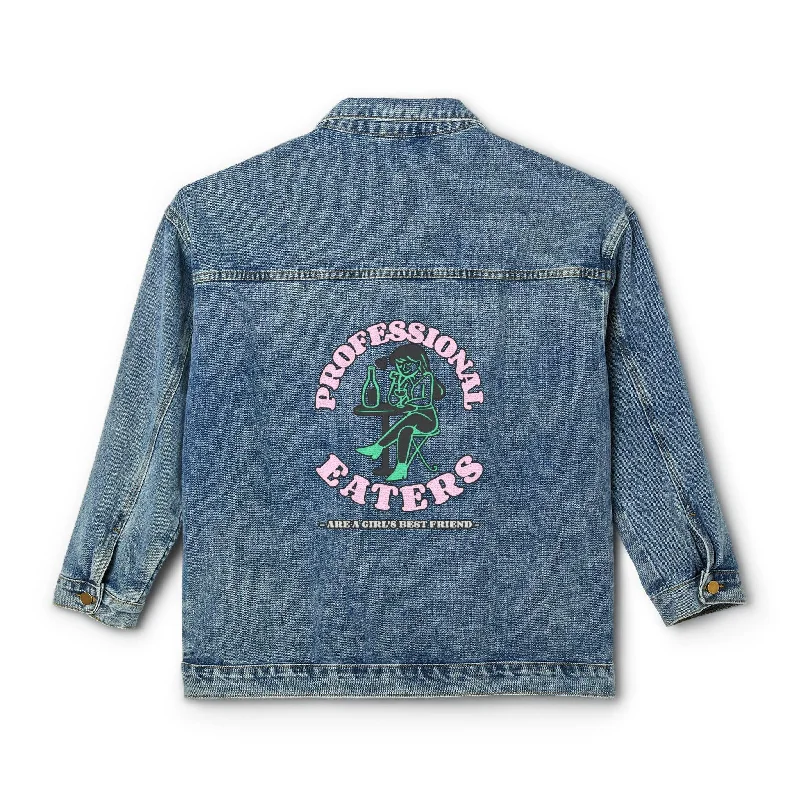 Professional eaters are a girl's best friend - Women's Denim Jean Jacket Striped Jacket Polka Dot Jacket Floral Jacket Striped Jacket Polka Dot Jacket Floral Jacket Professional eaters are a girl's best friend - Women's Denim Jean Jacket Striped Jacket Polka Dot Jacket Floral Jacket Striped Jacket Polka Dot Jacket Floral Jacket