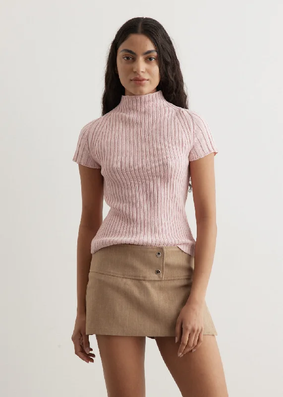 Panteira Knit Top One Shoulder Knit Shirt