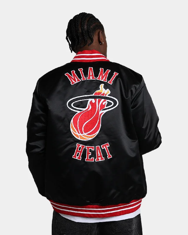 Mitchell & Ness Miami Heat Heavyweight Satin Jacket Black Collared Jacket Crew Neck Jacket Turtle Neck Jacket Collared Jacket Crew Neck Jacket Turtle Neck Jacket Mitchell & Ness Miami Heat Heavyweight Satin Jacket Black Collared Jacket Crew Neck Jacket Turtle Neck Jacket Collared Jacket Crew Neck Jacket Turtle Neck Jacket