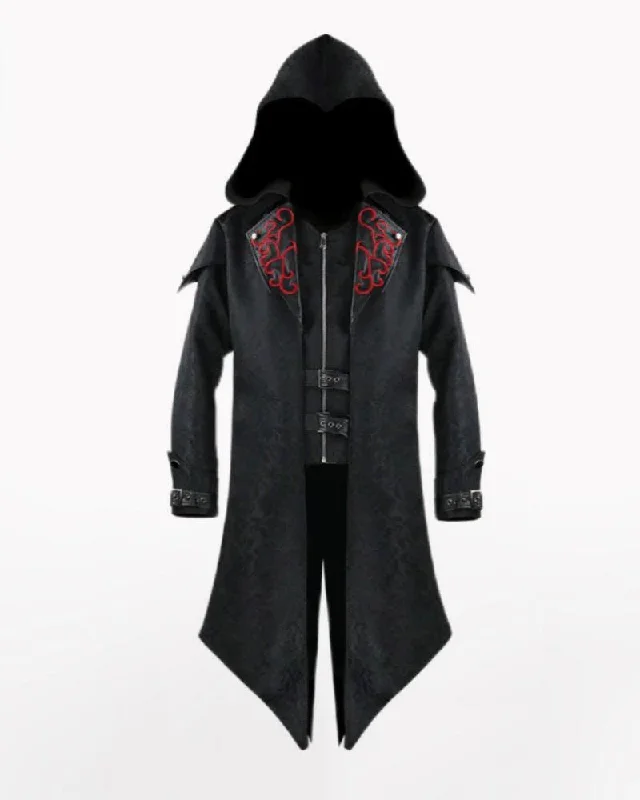Techwear Gothic Tuxedo Unisex Long Coat Coat Overcoat Trench Coat