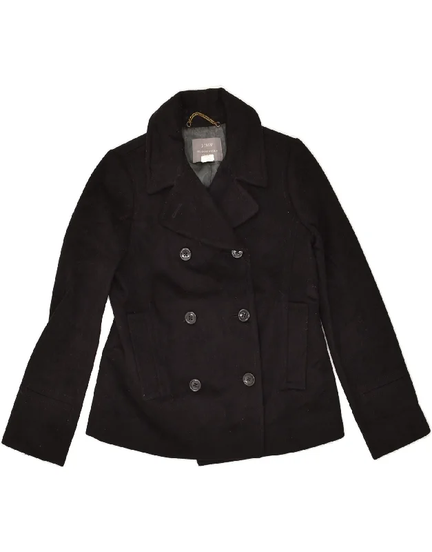 J. CREW Womens Pea Coat US 0 XS Black Wool Square Neck One-Shoulder Off-the-Shoulder J. CREW Womens Pea Coat US 0 XS Black Wool Square Neck One-Shoulder Off-the-Shoulder