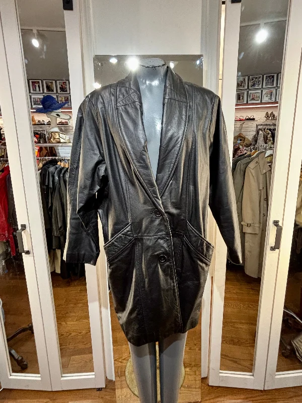 90’s Black Leather 3/4 Length Coat By G III Bomber Jacket Denim Jacket Leather Jacket 90’s Black Leather 3/4 Length Coat By G III Bomber Jacket Denim Jacket Leather Jacket