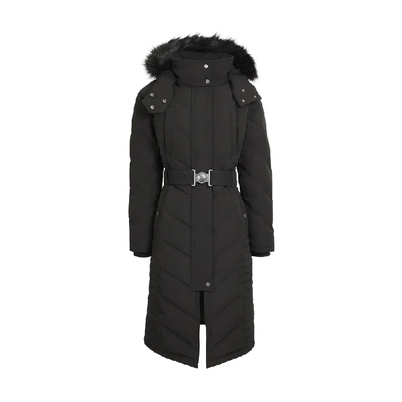 Fairfax & Favor Ladies The Charlotte Padded Longline Coat Solid Print Jacquard