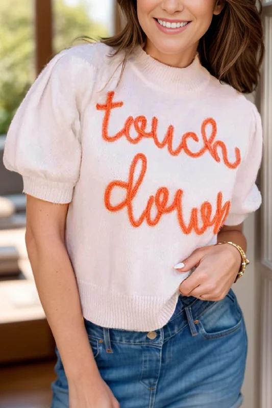 Hazel Blues® |  TOUCH DOWN Mock Neck Short Sleeve Knit Top Glamorous Knit Top