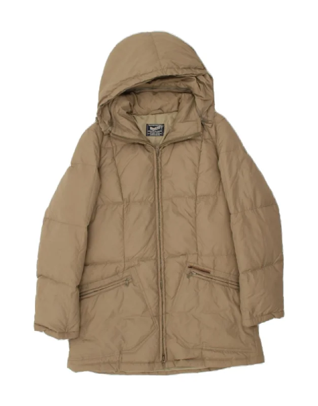 GAS Womens Hooded Padded Coat UK 14 Medium Brown Polyamide Herringbone Houndstooth Plaid GAS Womens Hooded Padded Coat UK 14 Medium Brown Polyamide Herringbone Houndstooth Plaid