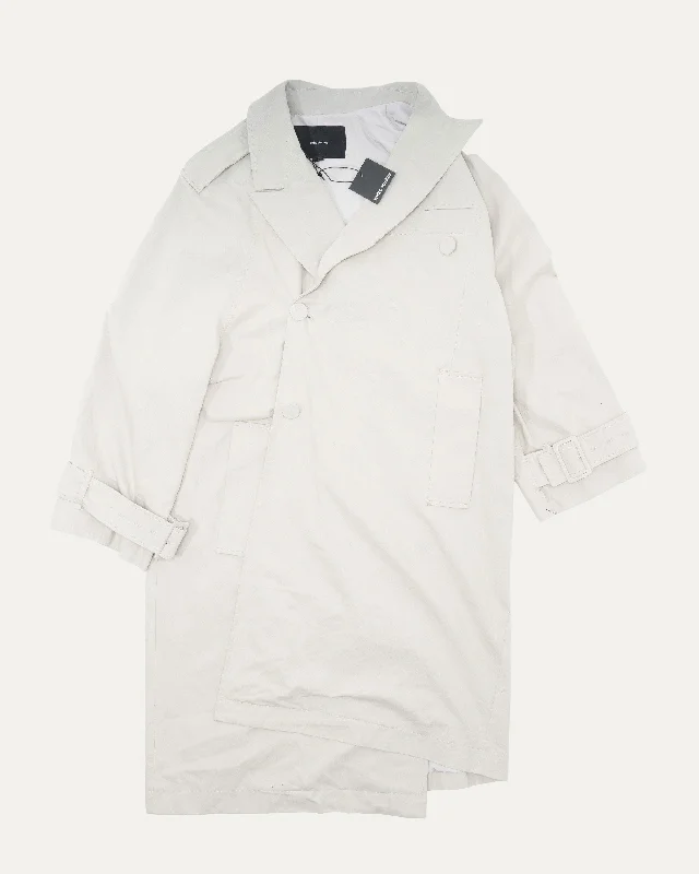 Assymetric Trench Coat Appliqued Beaded Sequined