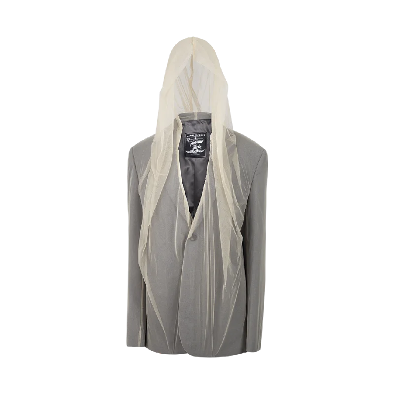 Hooded Draped Blazer Women's Vintage Suit