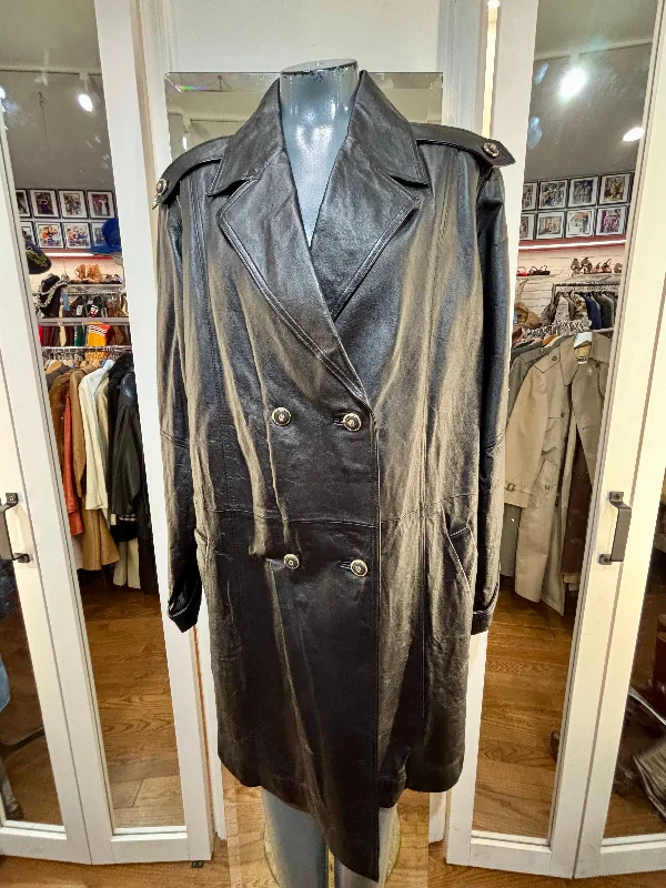 90’s Black Double Breasted Leather Coat By Venezia Houndstooth Jacket Shearling Jacket Fleece Jacket 90’s Black Double Breasted Leather Coat By Venezia Houndstooth Jacket Shearling Jacket Fleece Jacket