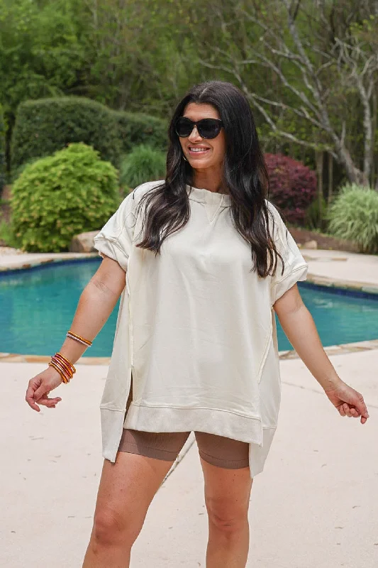 Casual Friday Cream Knit Top Animal Print Knit Blouse