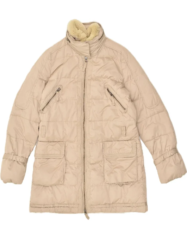 MARLBORO CLASSICS Womens Hooded Padded Coat EU 46 XL Beige Polyester Quilted Jacket Anorak Windbreaker MARLBORO CLASSICS Womens Hooded Padded Coat EU 46 XL Beige Polyester Quilted Jacket Anorak Windbreaker