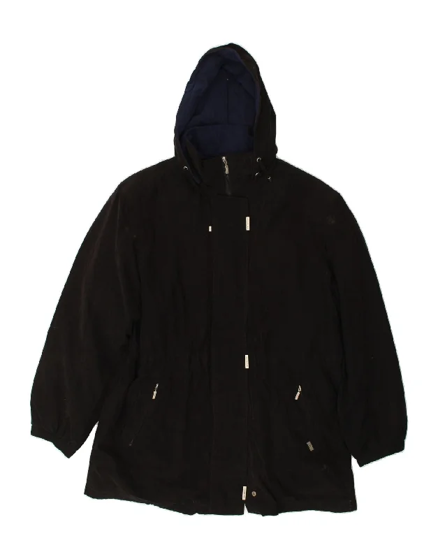 LONDON FOG Womens Hooded Windbreaker Coat UK 18 XL Black Polyester Stand-Up Roll-Neck Turtle LONDON FOG Womens Hooded Windbreaker Coat UK 18 XL Black Polyester Stand-Up Roll-Neck Turtle