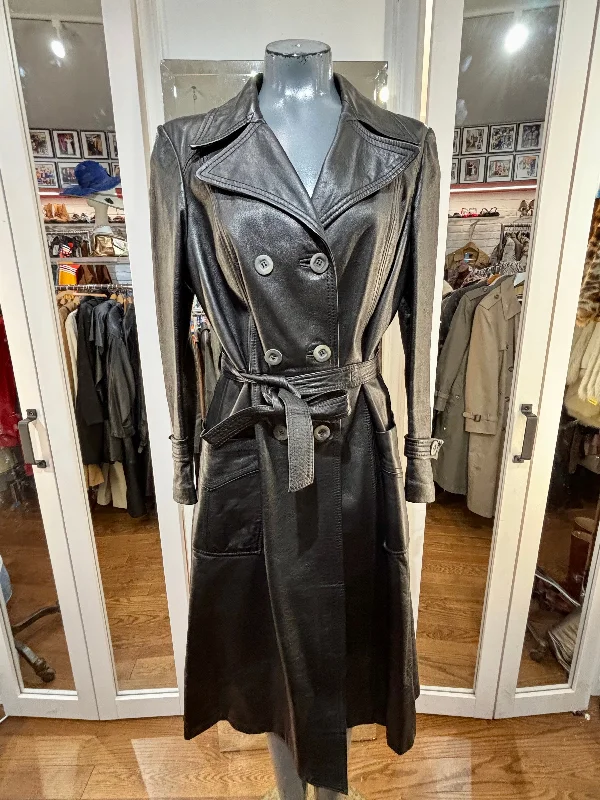 90’s Black Leather Trench Double Breasted Coat By Nappa Di Montone Suede Jacket Faux Fur Jacket Puffer Jacket 90’s Black Leather Trench Double Breasted Coat By Nappa Di Montone Suede Jacket Faux Fur Jacket Puffer Jacket