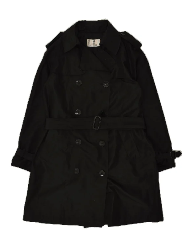 OLIVER Womens Trench Coat EU 42 Large Black Polyester Asymmetrical Collar Hooded Zippered OLIVER Womens Trench Coat EU 42 Large Black Polyester Asymmetrical Collar Hooded Zippered