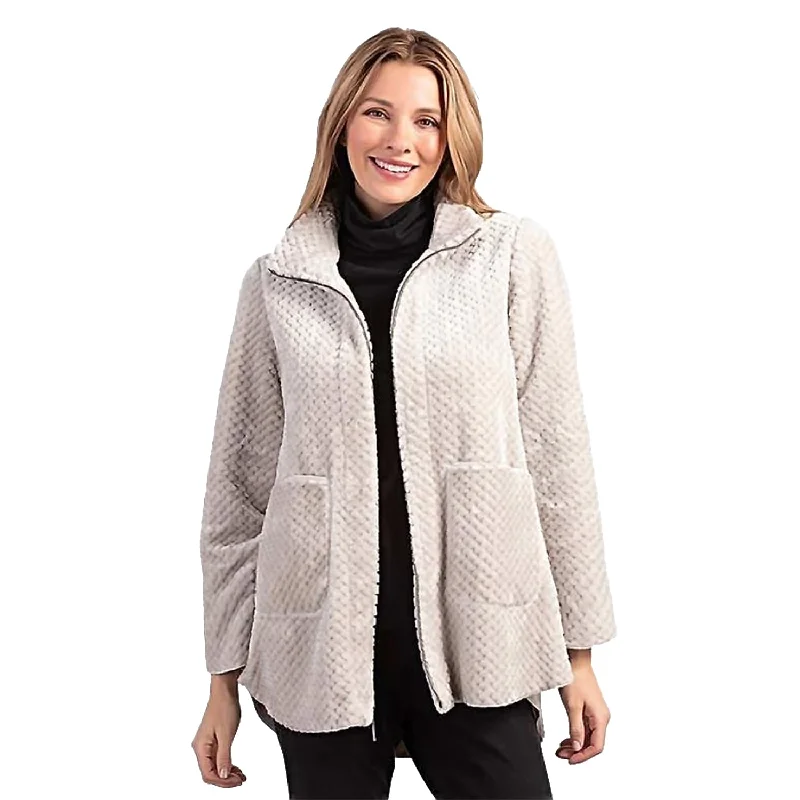 Women's Habitat Sherpa Car Coat Putty Crew Neck V-Neck Boat Neck