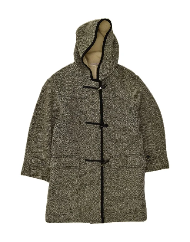 SEVENTY Womens Hooded Duffle Coat IT 42 Medium Grey Virgin Wool empire Basque Peplum SEVENTY Womens Hooded Duffle Coat IT 42 Medium Grey Virgin Wool empire Basque Peplum