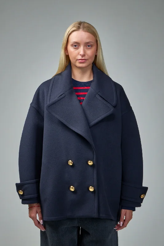 Pebble Coat Pleated Ruffled tiered